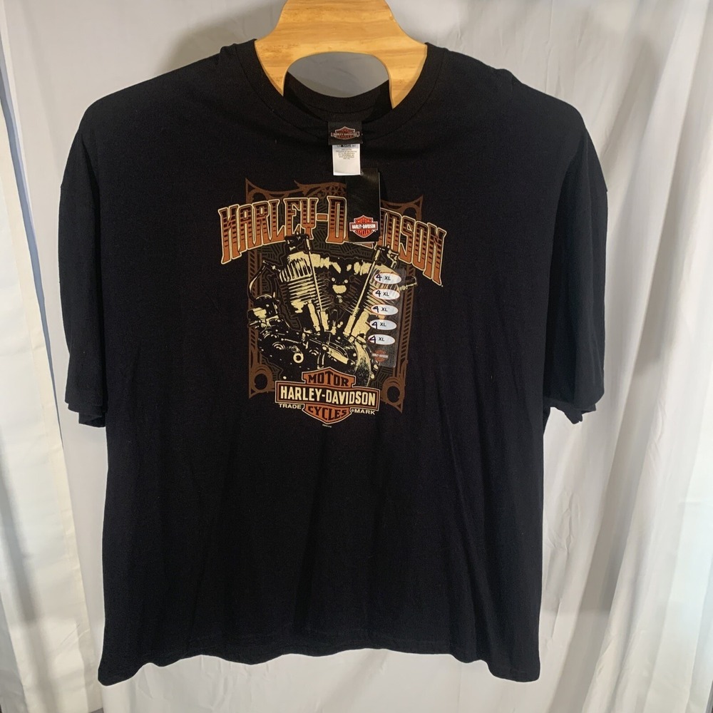 Men's HARLEY-DAVIDSON Black T Shirt 4Xl Motor 2014 Athens Ga Big Mens New